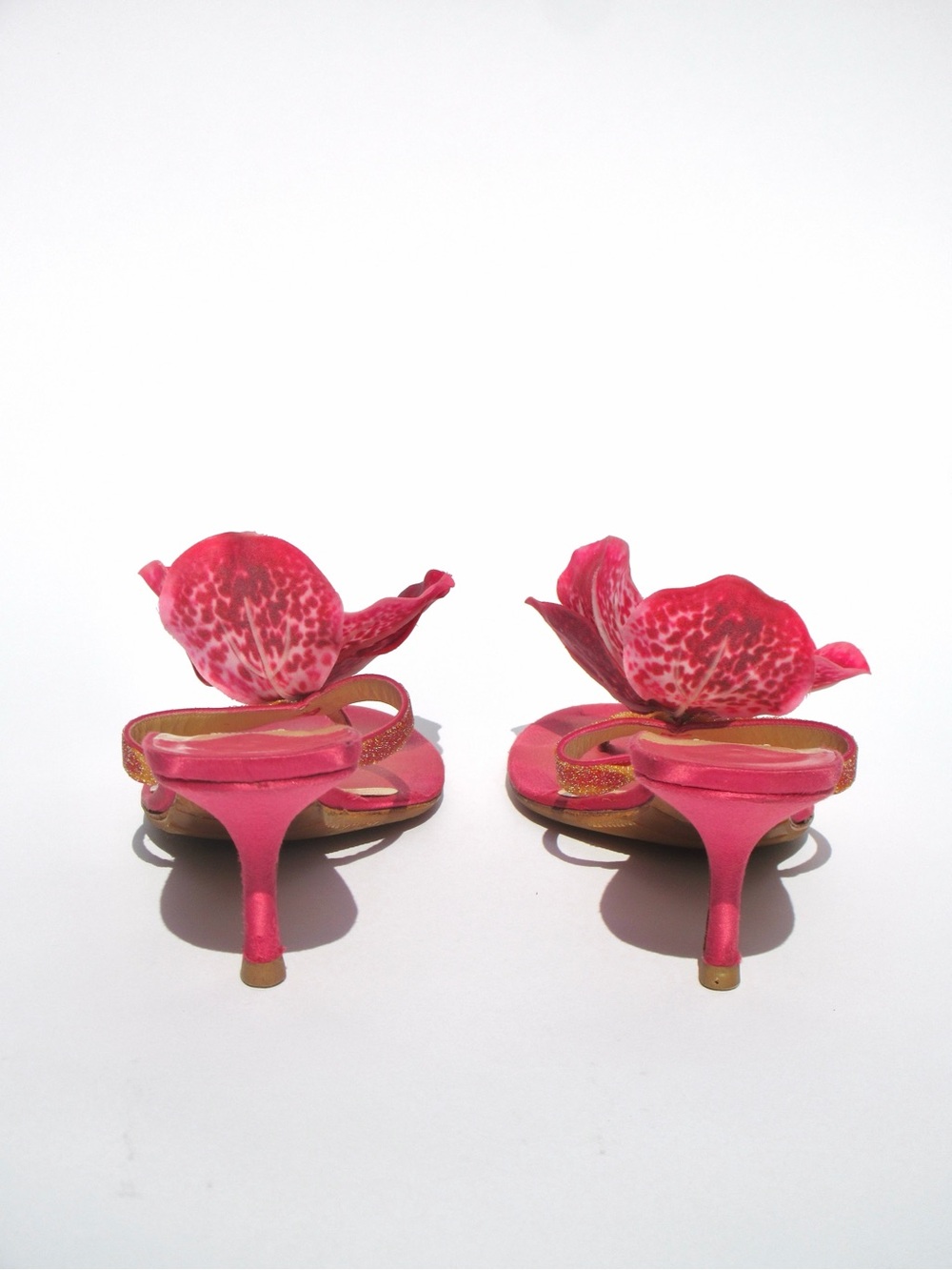 Reworked Upcycled Jimmy Choo Pink Orchid Kitten Heels - Picture 5 of 6